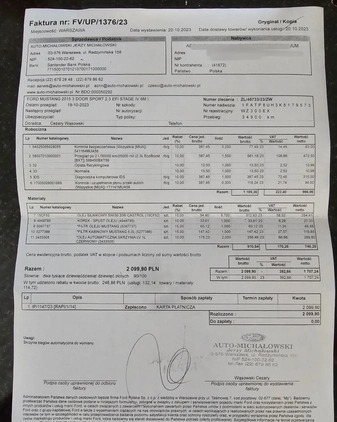 Ford Mustang cena 155545 przebieg: 37300, rok produkcji 2019 z Warszawa małe 667